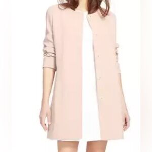 Lauren Ralph Lauren Blush Collarless Crepe Topper Coat Size XL - runs big